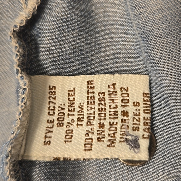 Women's Vintage Havana Short Sleev Denim Shirt Size Small - Picture 5 of 7